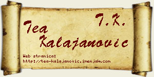 Tea Kalajanović vizit kartica